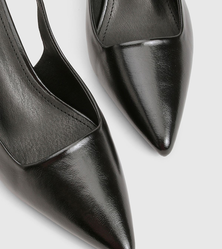 Solid Pointed Toe Slingback Pumps