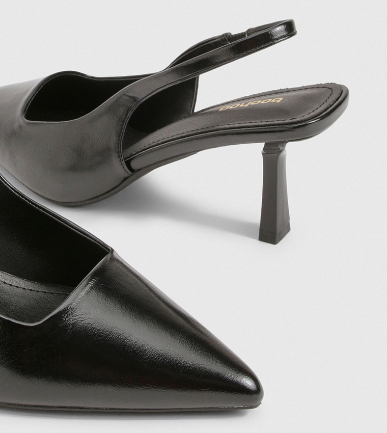 Solid Pointed Toe Slingback Pumps