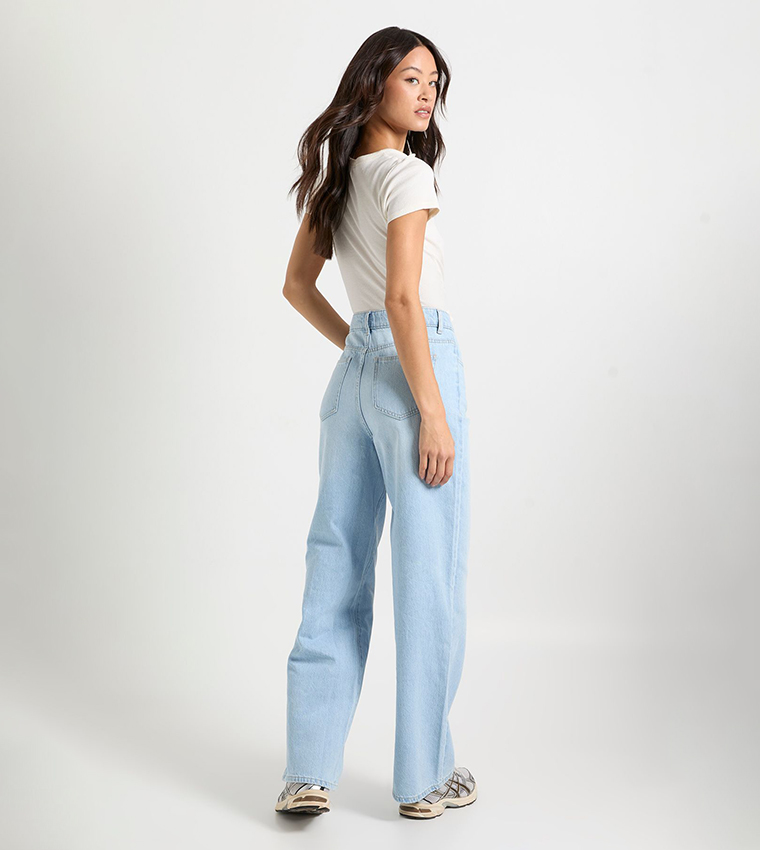 Tall Boohoo High Waist Wide Leg Jeans