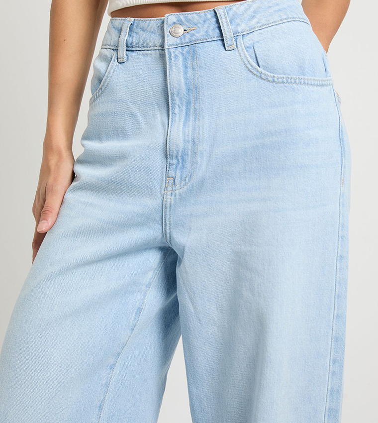 Tall Boohoo High Waist Wide Leg Jeans