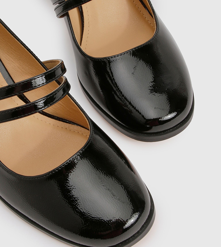 Double Strap Block Heel Mary Jane Pumps