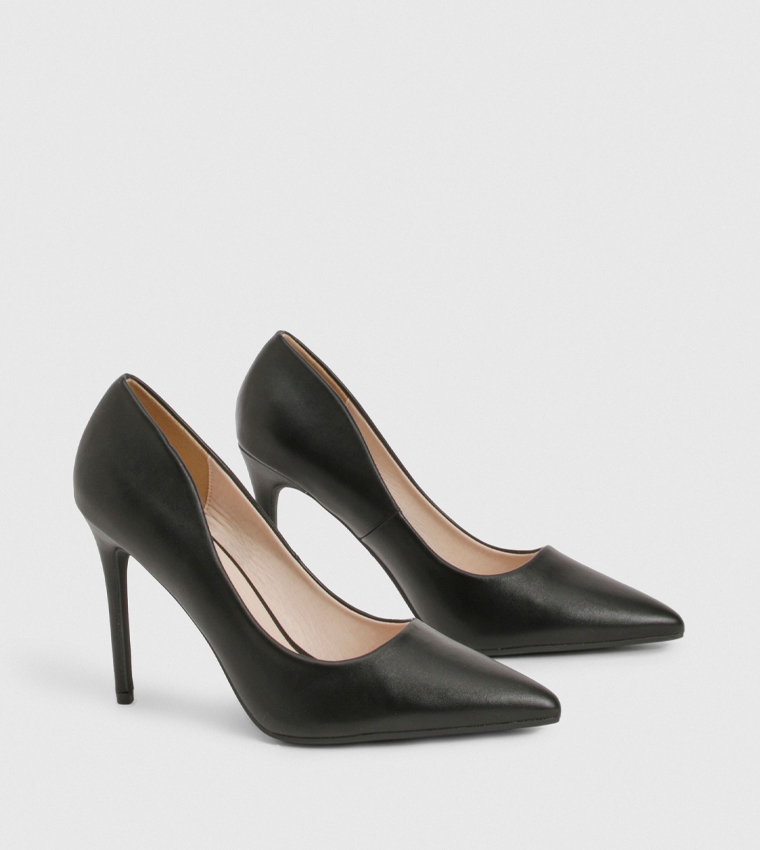 Faux Leather Stiletto Heel Pumps