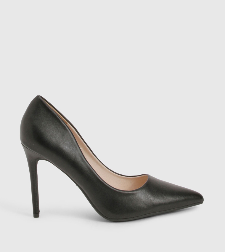 Faux Leather Stiletto Heel Pumps