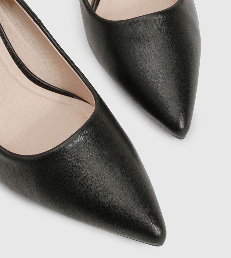 Faux Leather Stiletto Heel Pumps