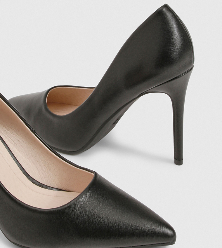 Faux Leather Stiletto Heel Pumps