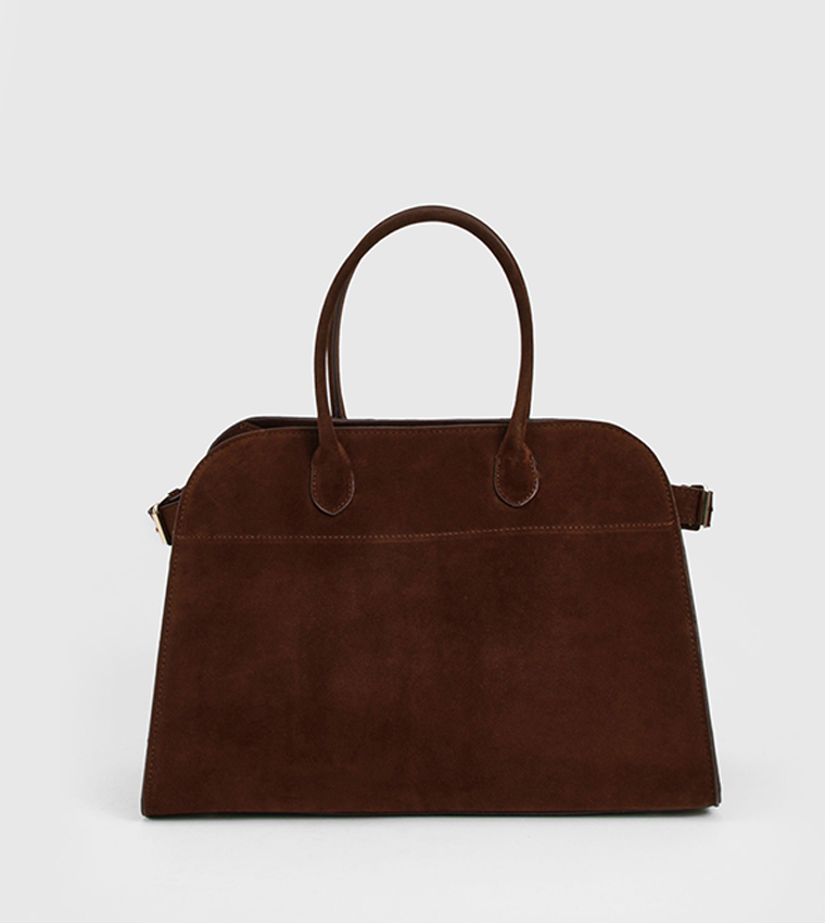 Suede Satchel Bag