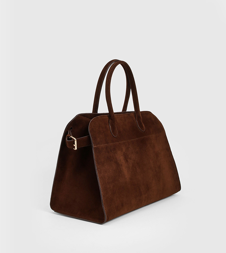 Suede Satchel Bag