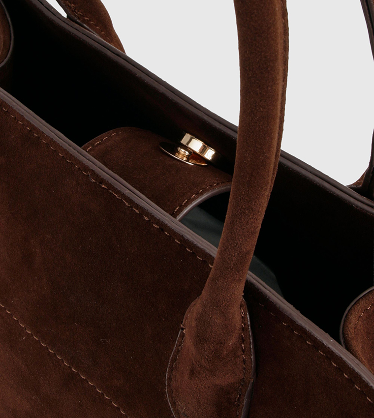 Suede Satchel Bag