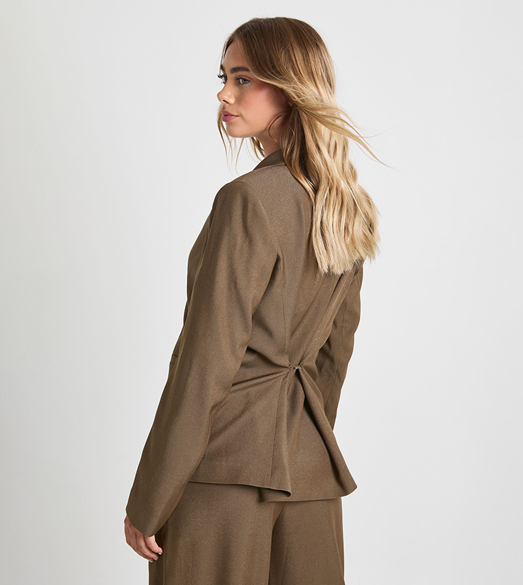 Cinched Waist Tailored Blazer