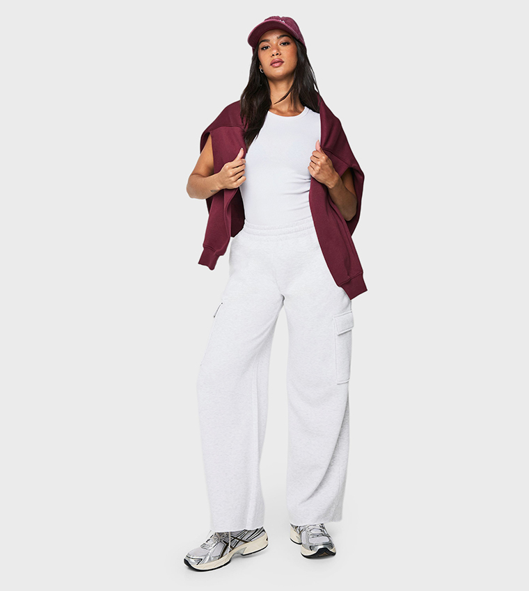 Wide Leg Cargo Sweatpants