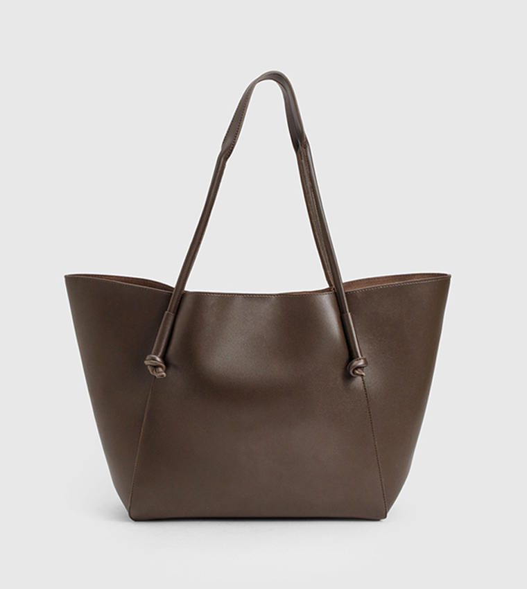 Solid Structured Tote Bag
