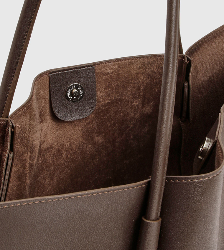 Solid Structured Tote Bag