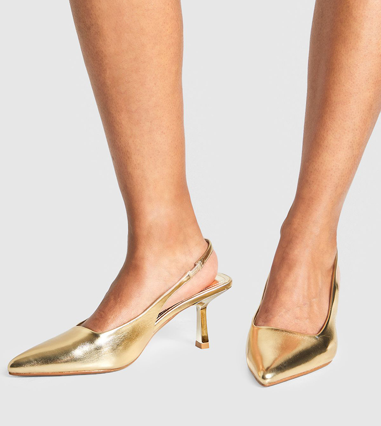 Textured Stiletto Slingback Pumps