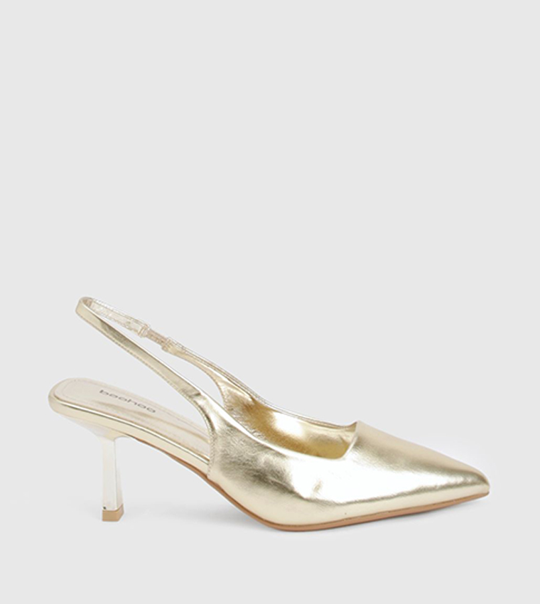 Textured Stiletto Slingback Pumps