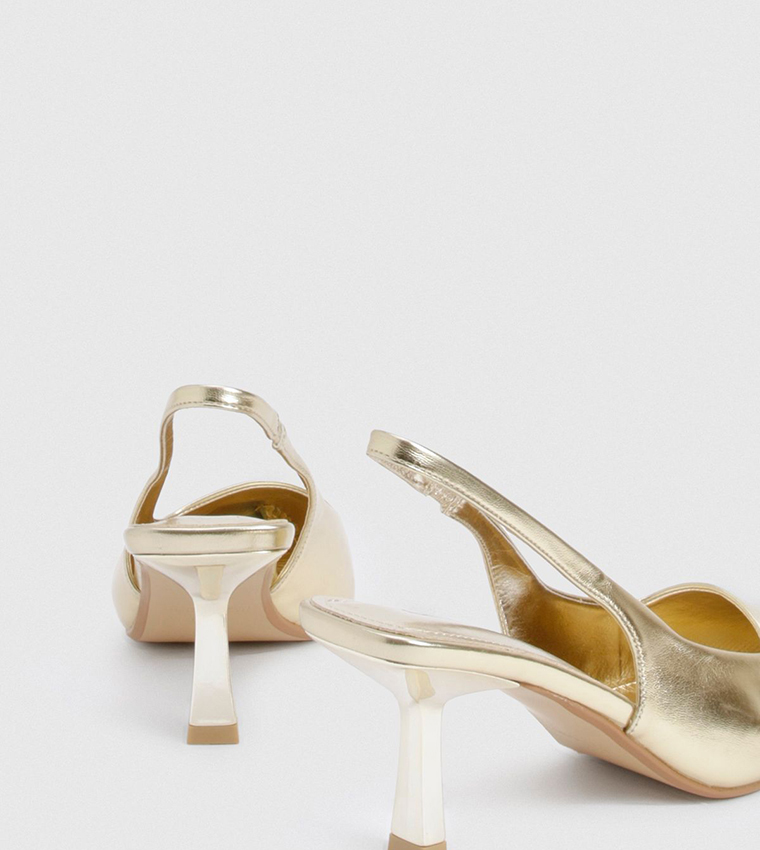 Textured Stiletto Slingback Pumps