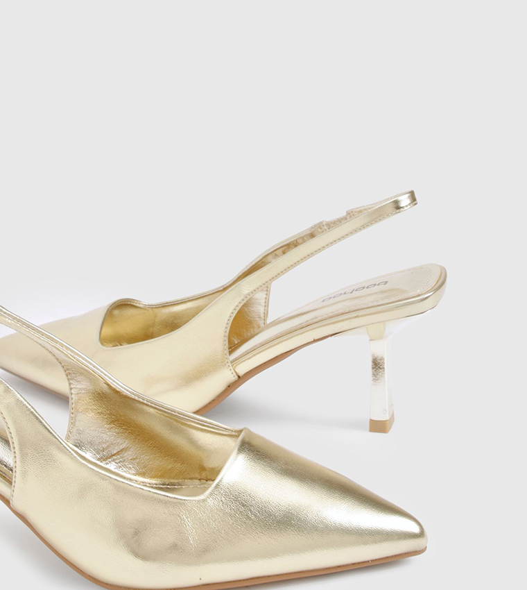 Textured Stiletto Slingback Pumps