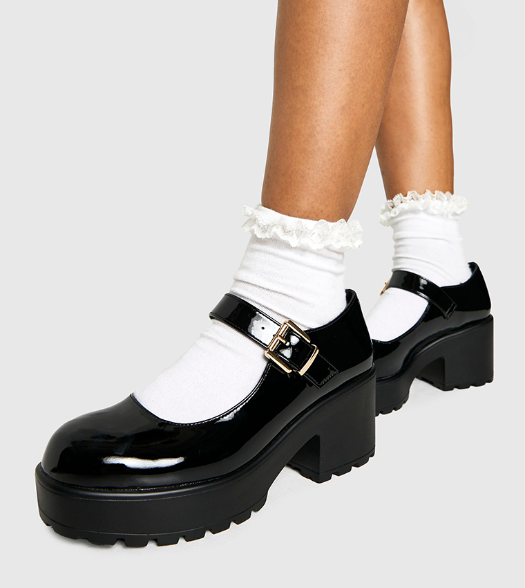Chunky Heeled Mary Jane Shoes