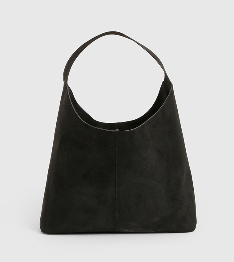 Faux Suede Slouchy Shoulder Bag