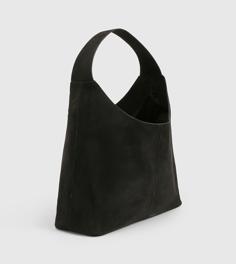 Faux Suede Slouchy Shoulder Bag