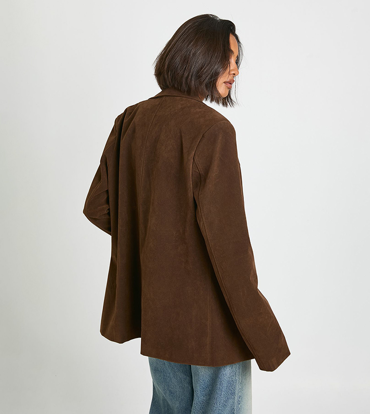 جاكيت اوفرسايز شامواه صناعي فينتج للمقاسات الطويلة  