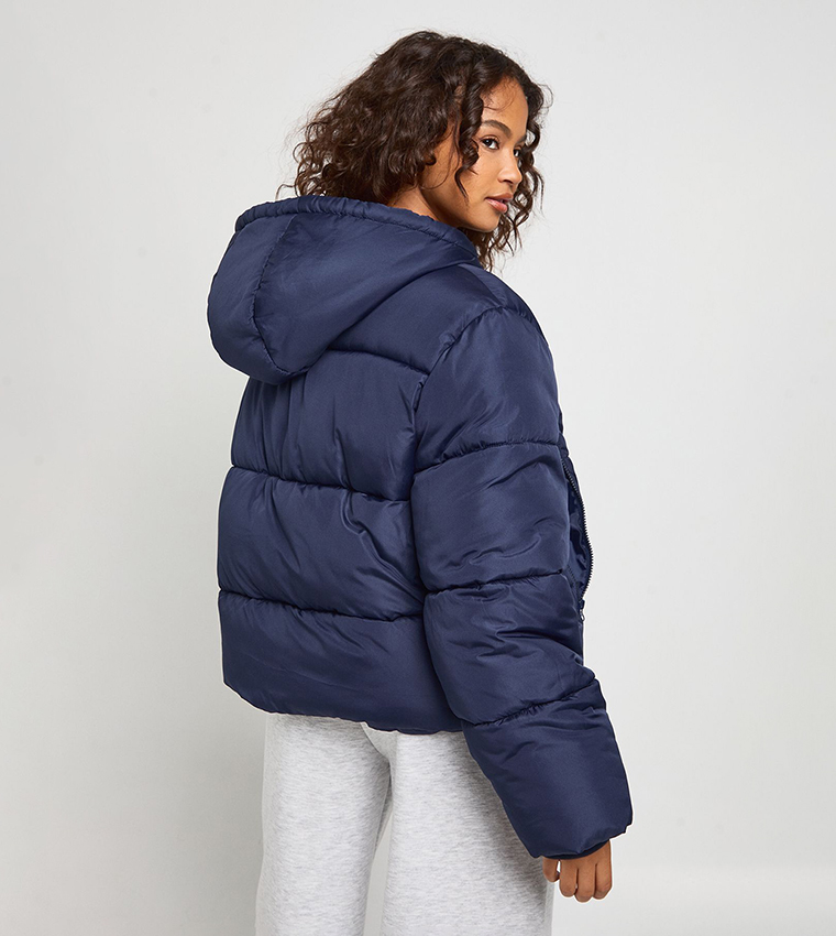 Zippered Hooded Puffer Jacket