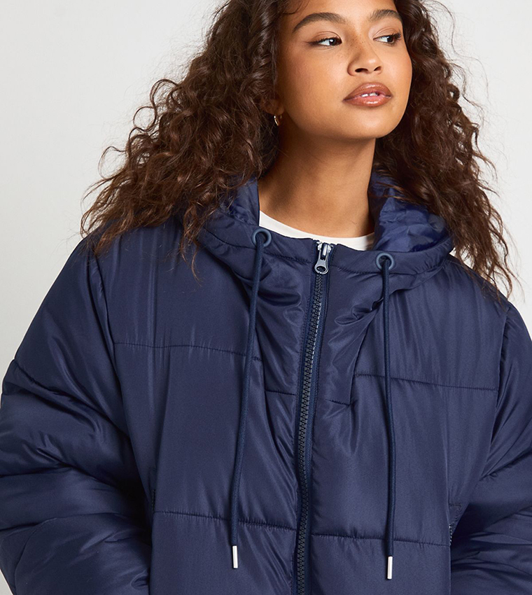 Zippered Hooded Puffer Jacket