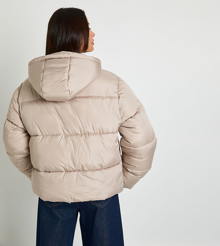 جاكيت بفر مبطن بهودي للمقاسات الطويلة