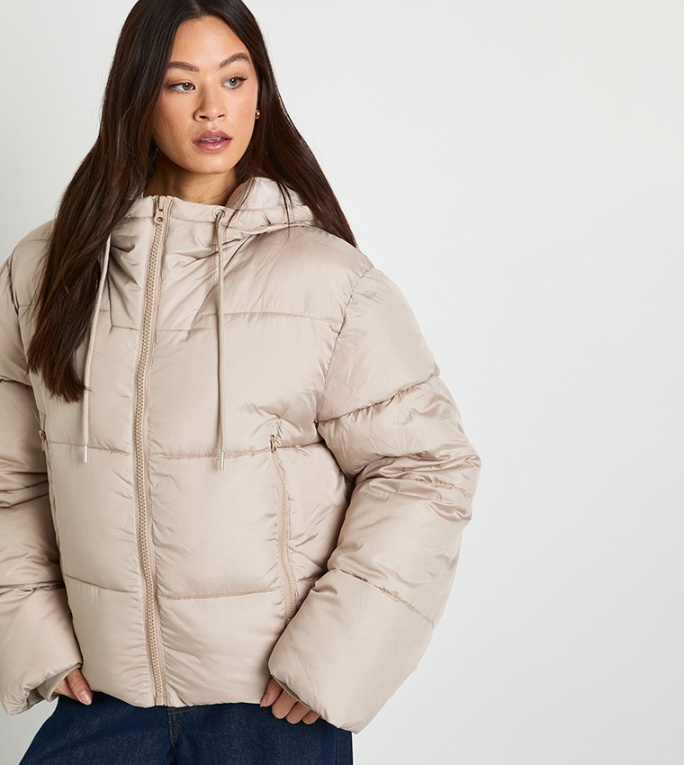 جاكيت بفر مبطن بهودي للمقاسات الطويلة