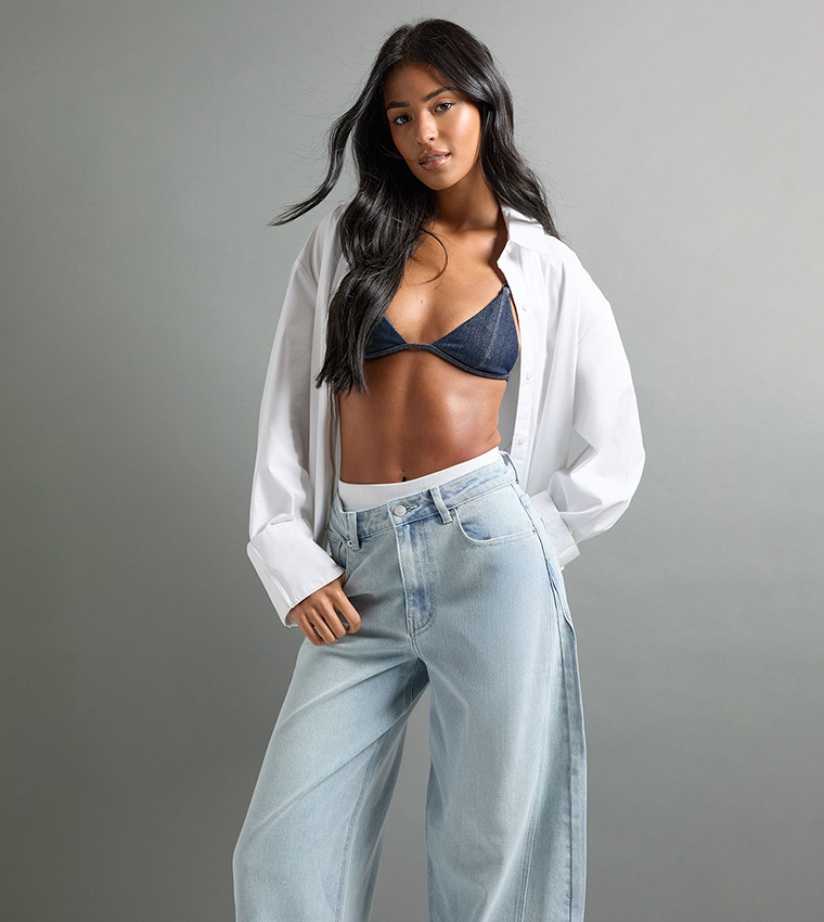 The Tall Mid Waist Barrel Jeans