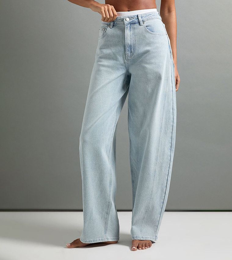 The Tall Mid Waist Barrel Jeans