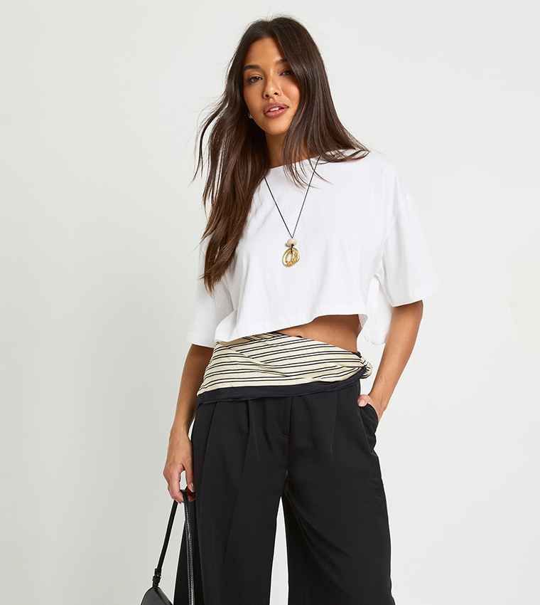 Short Sleeves Oversized Crop T-Shirt
