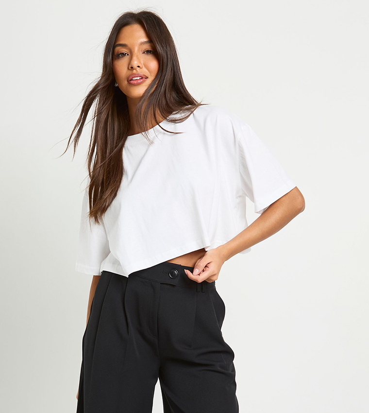 Short Sleeves Oversized Crop T-Shirt