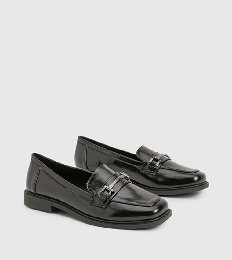 Wide Fit Hardware Detail Loafers