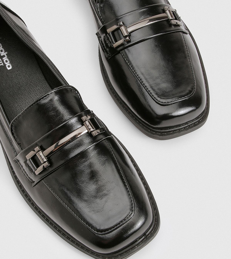 Wide Fit Hardware Detail Loafers