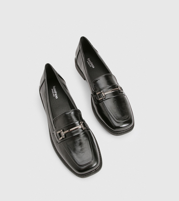 Wide Fit Hardware Detail Loafers