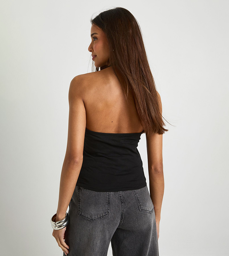 Buckle Detail Halterneck Top
