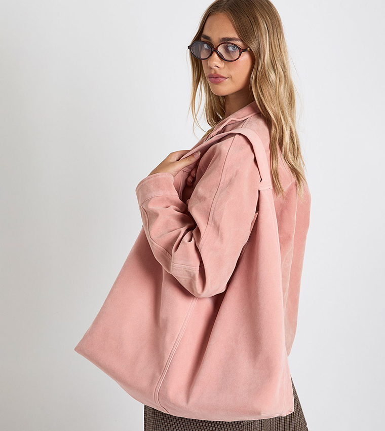 Faux Suede Tote Bag