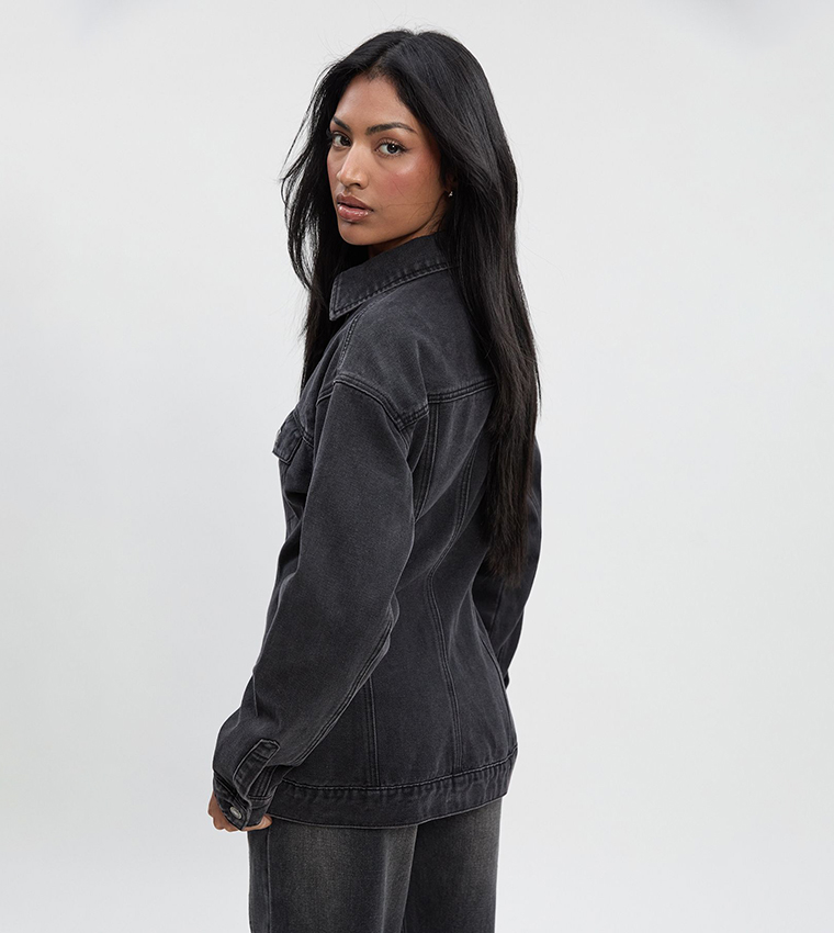 Cinched Waist Denim Jacket