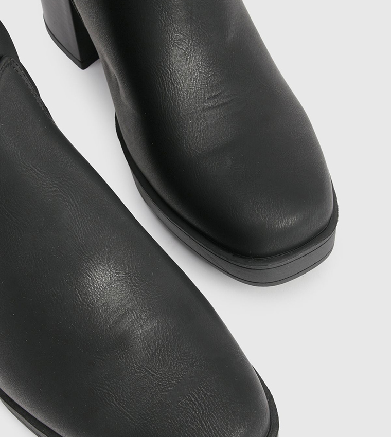 Block Heel Knee High Boots