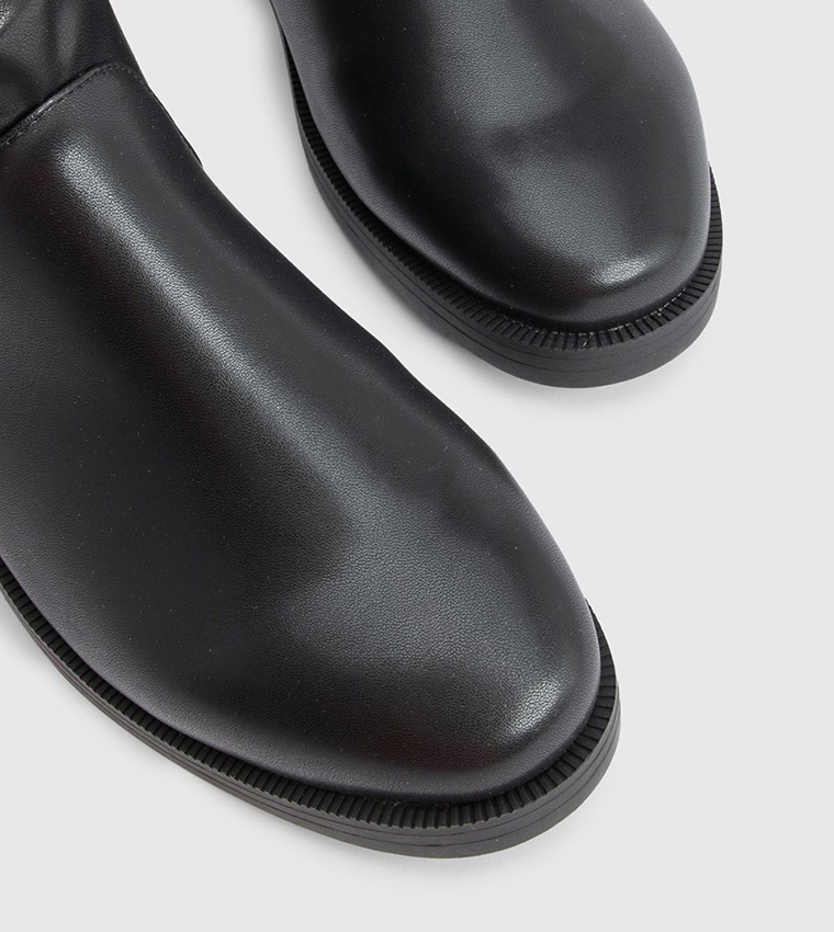 Wider Calf Flat Heel Knee High Boots