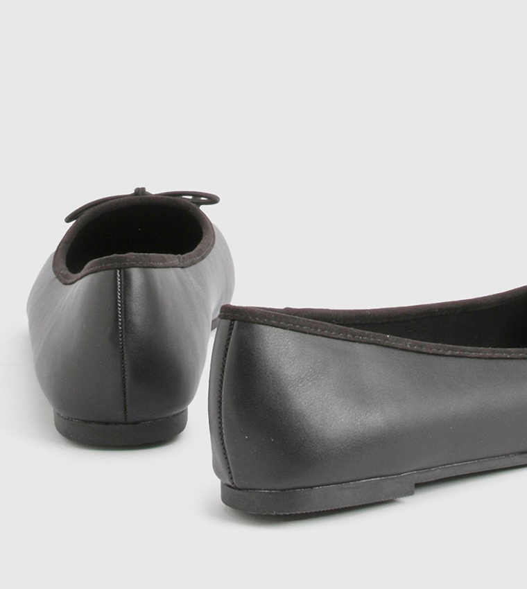 Bow Detail Soft Square Toe Ballerinas