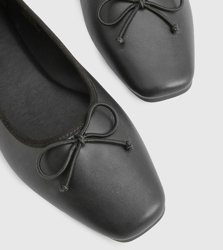 Bow Detail Soft Square Toe Ballerinas