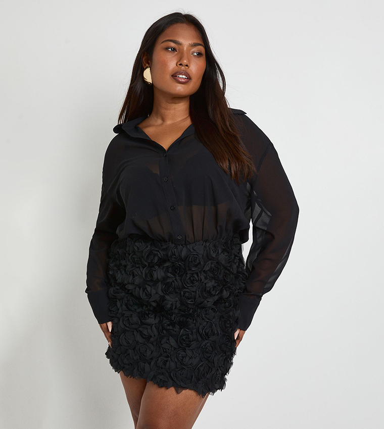 plus size sheer shirt dress Plus Size - Relaxed Tea Length Mesh T-Shirt Dress