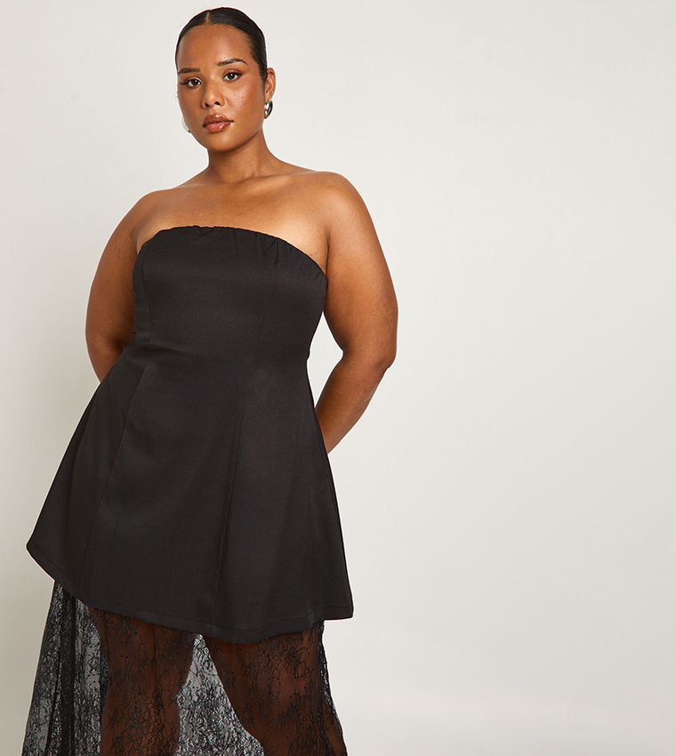 Curve Bandeau Lace Skirt Dress