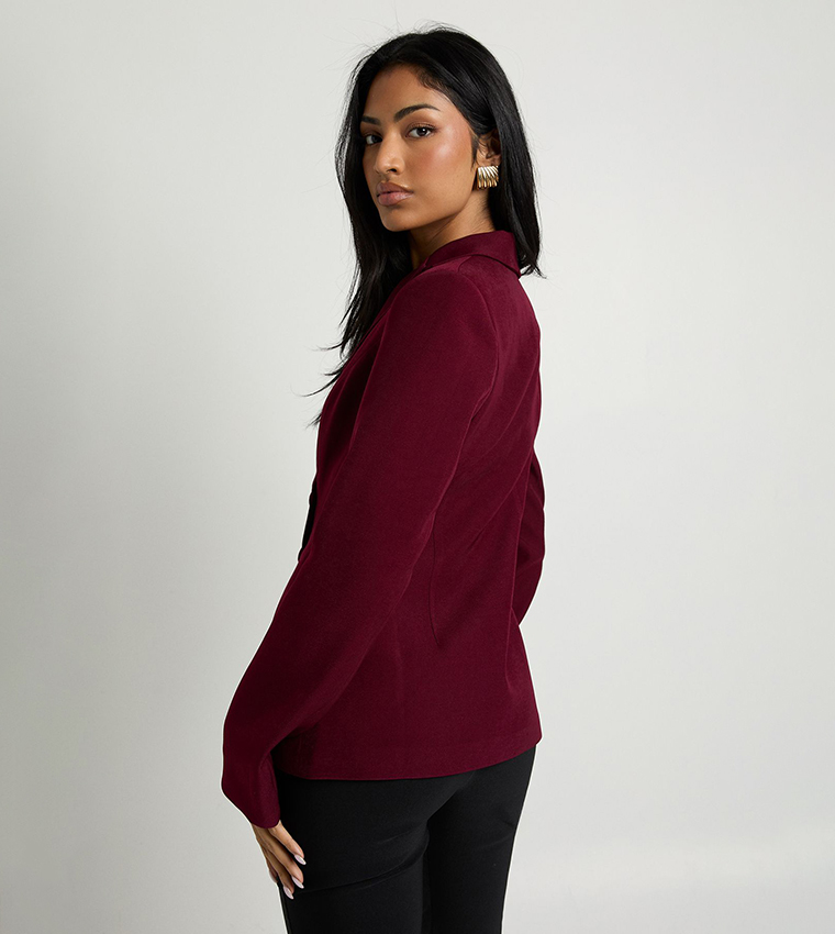 Wrap Asymmetric Long Sleeves Blazer