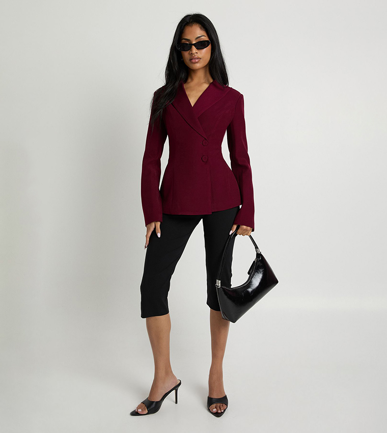 Wrap Asymmetric Long Sleeves Blazer