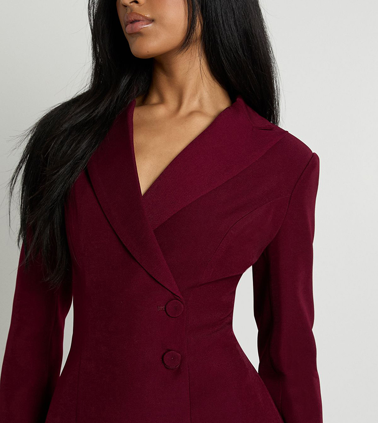 Wrap Asymmetric Long Sleeves Blazer