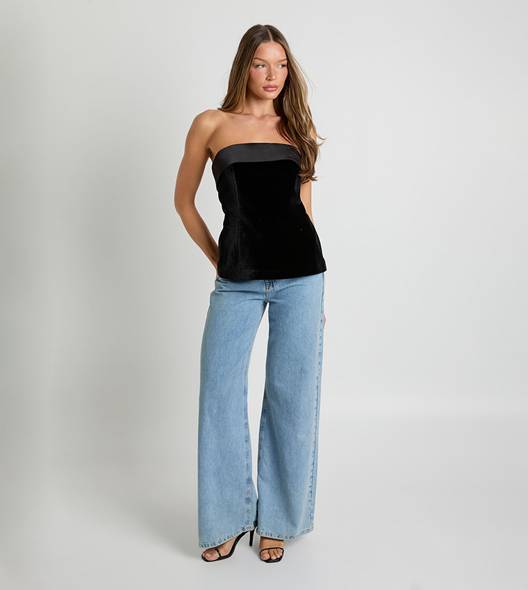 توب مخمل بدون حمالات 