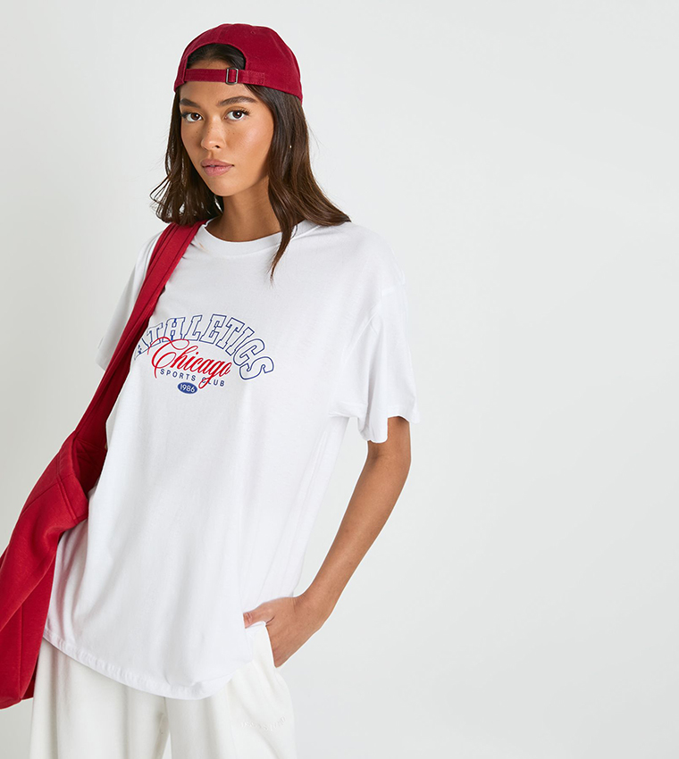 Printed Crew Neck Oversized T-Shirt