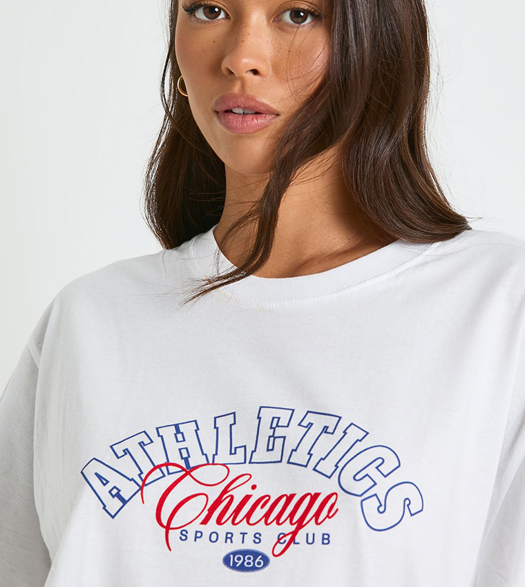 Printed Crew Neck Oversized T-Shirt